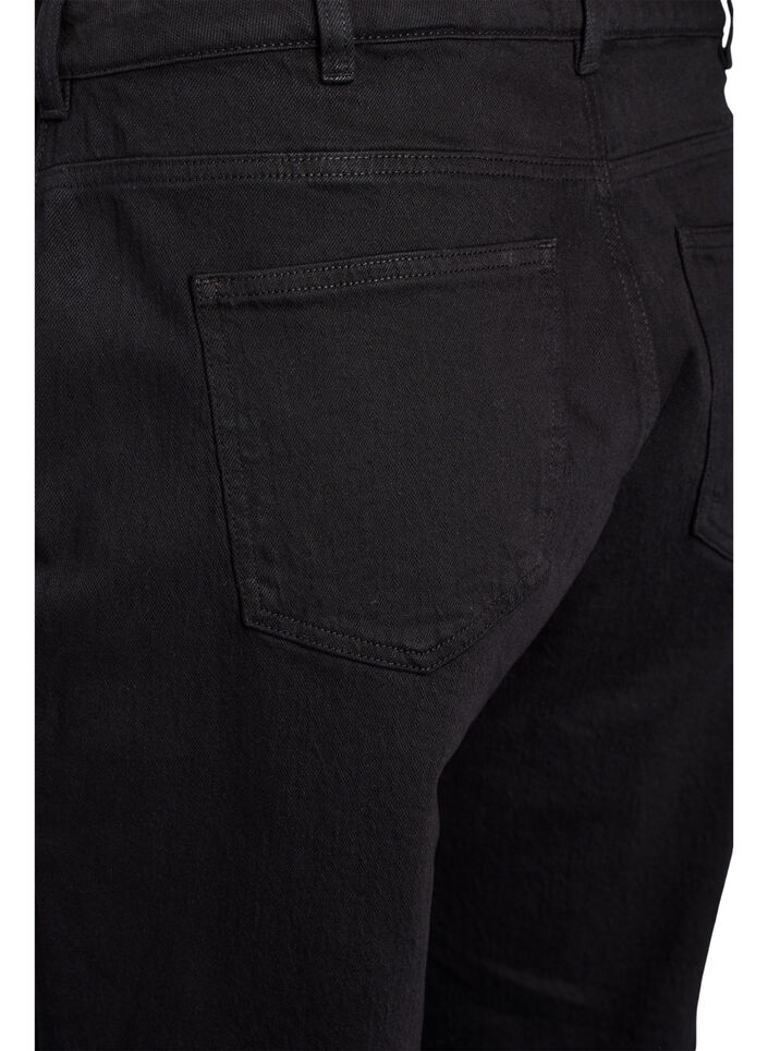 L&oslash;s jeans med h&oslash;j talje, Sort, Packshot image number 3