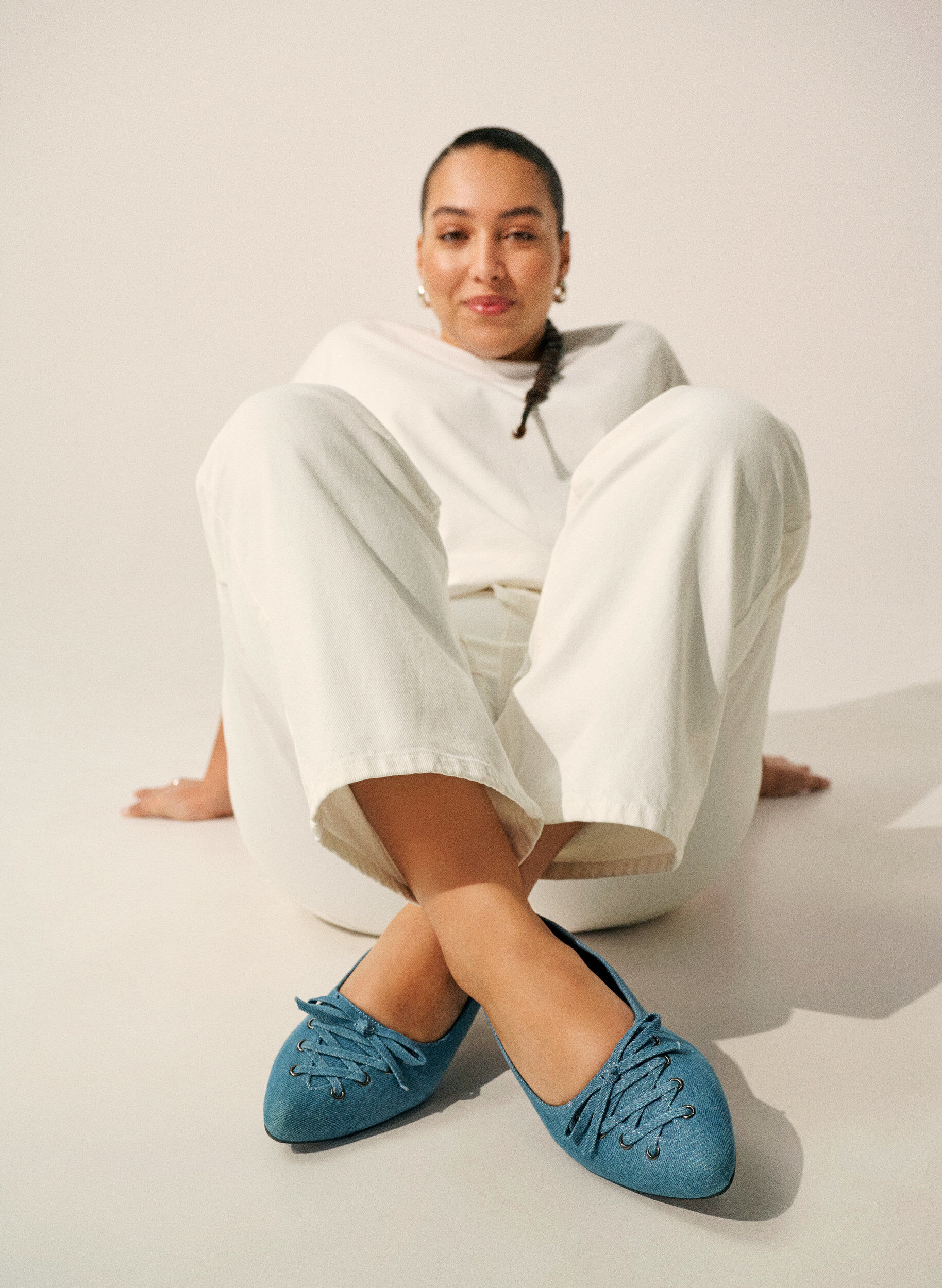 Zizzi Ballerina med sn&oslash;redetalje, Bl&aring;, Image image number 0