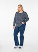 Langærmet bluse med striber, Evening Blue Stripe, Model image number 2