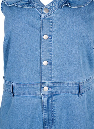 Denim buksedragt med flæser, Light Blue Denim, Packshot image number 2