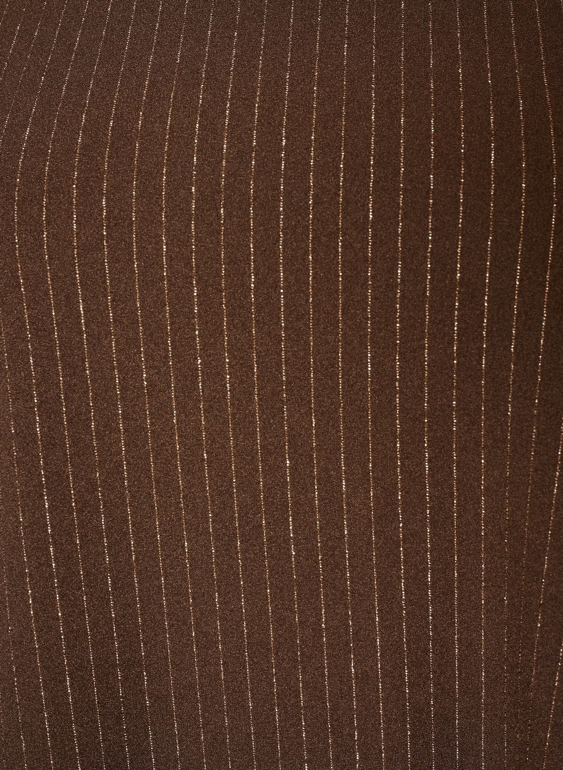 ZizziKort A-formet kjole med glimmerstriber, Brun, Packshot image number 2