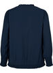 Viskosebluse med lange ærmer og smock, Navy Blazer, Packshot image number 1