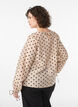 Bluse med prikker og bindedetaljer, Beige, Model image number 2