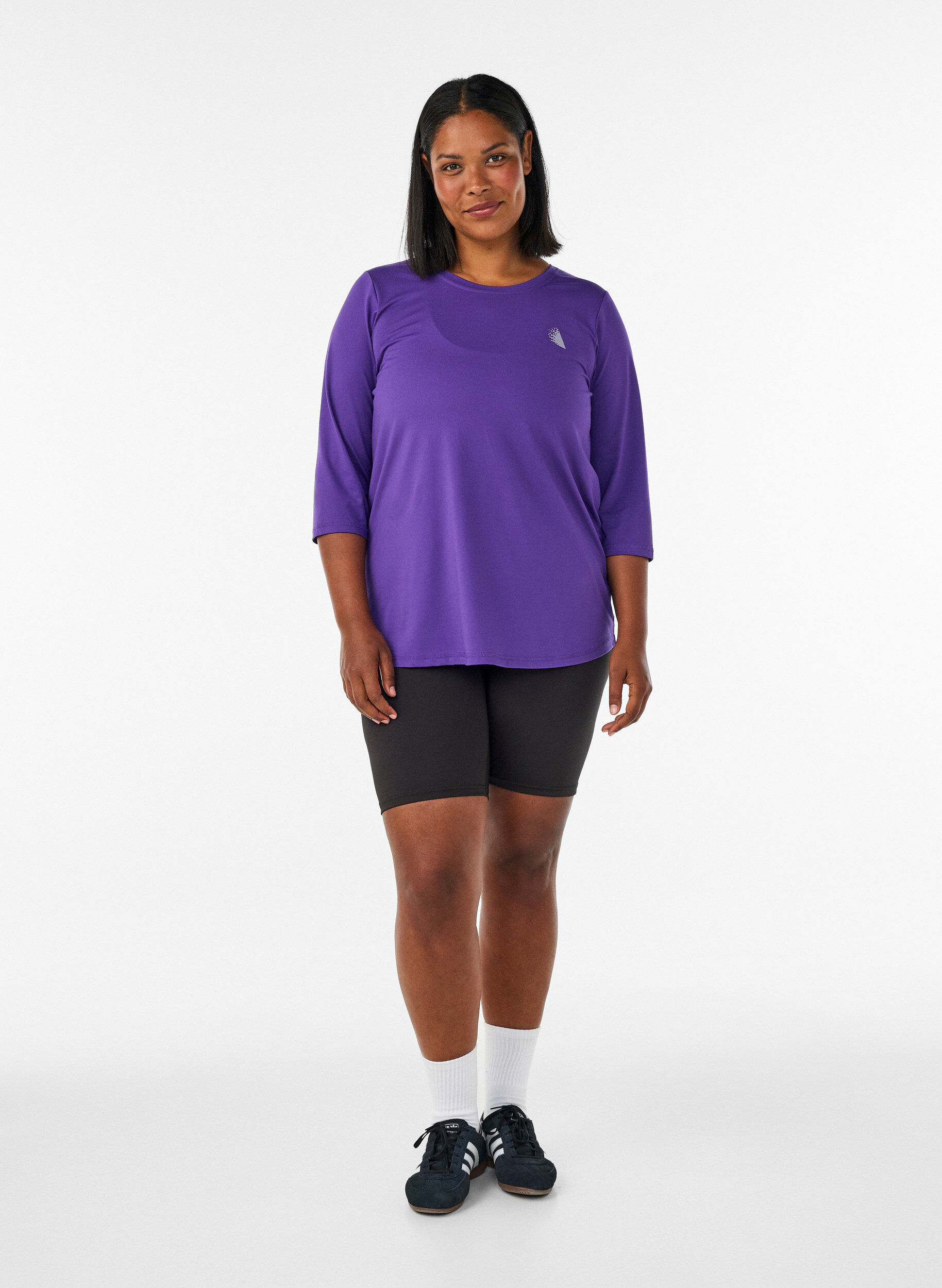 ZizziTr&aelig;ningsbluse med 3/4 &aelig;rmer, Lilla, Model image number 1