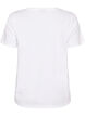 T-shirt i &oslash;kologisk bomuld med strandprint, Hvid, Packshot image number 1
