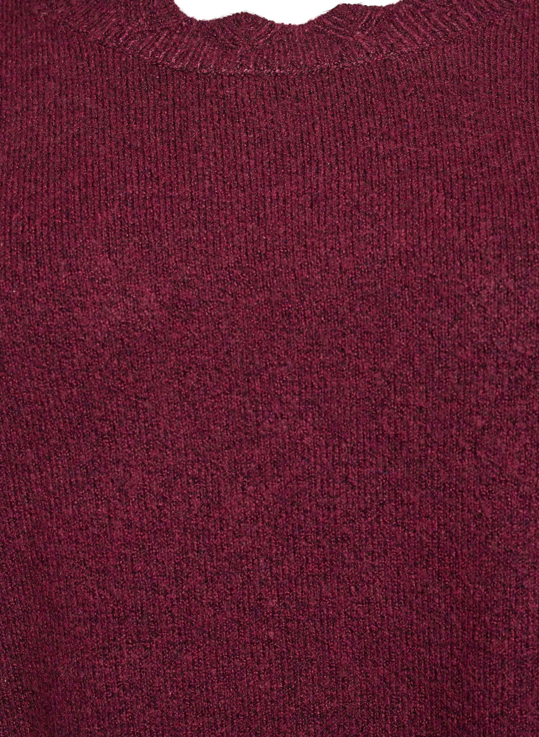 ZizziStrikbluse med b&oslash;lgekanter., M&oslash;rk Bordeaux, Packshot image number 2