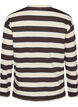 Stribet jerseybluse med sporty tekstprint, Brun, Packshot image number 1