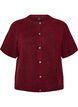 Strik cardigan med korte &aelig;rmer, R&oslash;d, Packshot image number 0