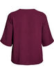 Skjortebluse med V-udsk&aelig;ring og 3/4-&aelig;rmer, R&oslash;d, Packshot image number 1