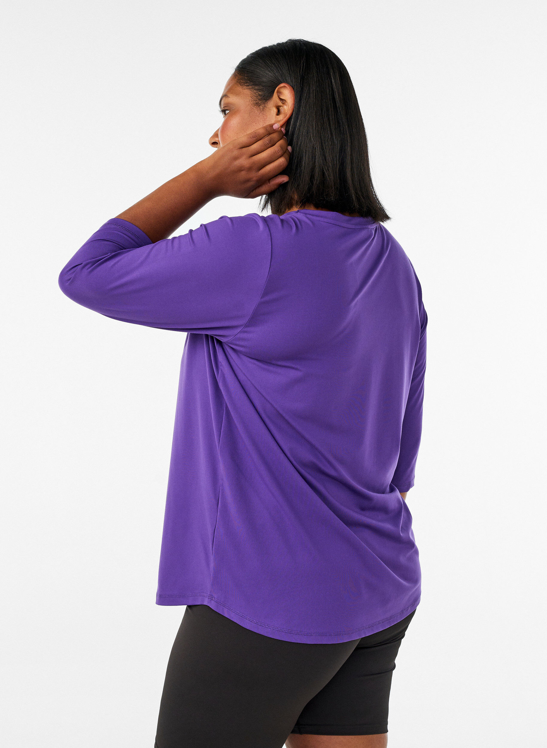 ZizziTr&aelig;ningsbluse med 3/4 &aelig;rmer, Lilla, Model image number 2