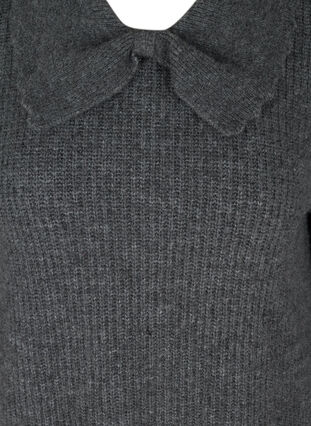 Meleret striktrøje med krave, Dark Grey Melange, Packshot image number 2