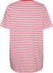 Lang oversize T-shirt i &oslash;kologisk bomuld med striber, Lilla, Packshot image number 1