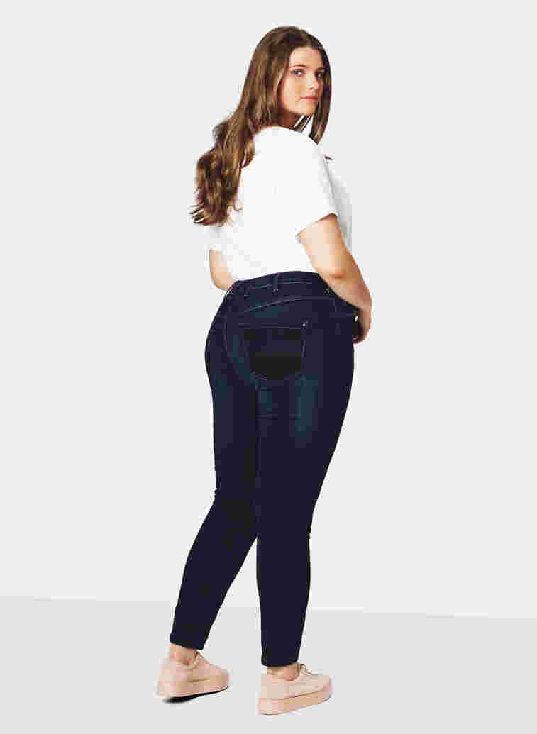 Super slim Amy jeans med høj talje, Dark blue, Model image number 1