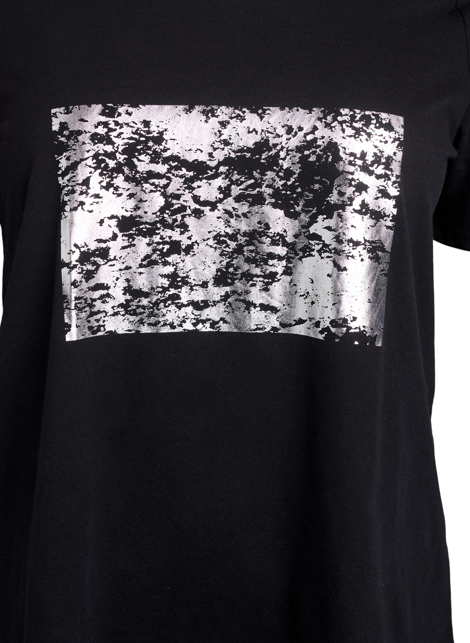 ZizziT-shirt med motiv, Sort, Packshot image number 2