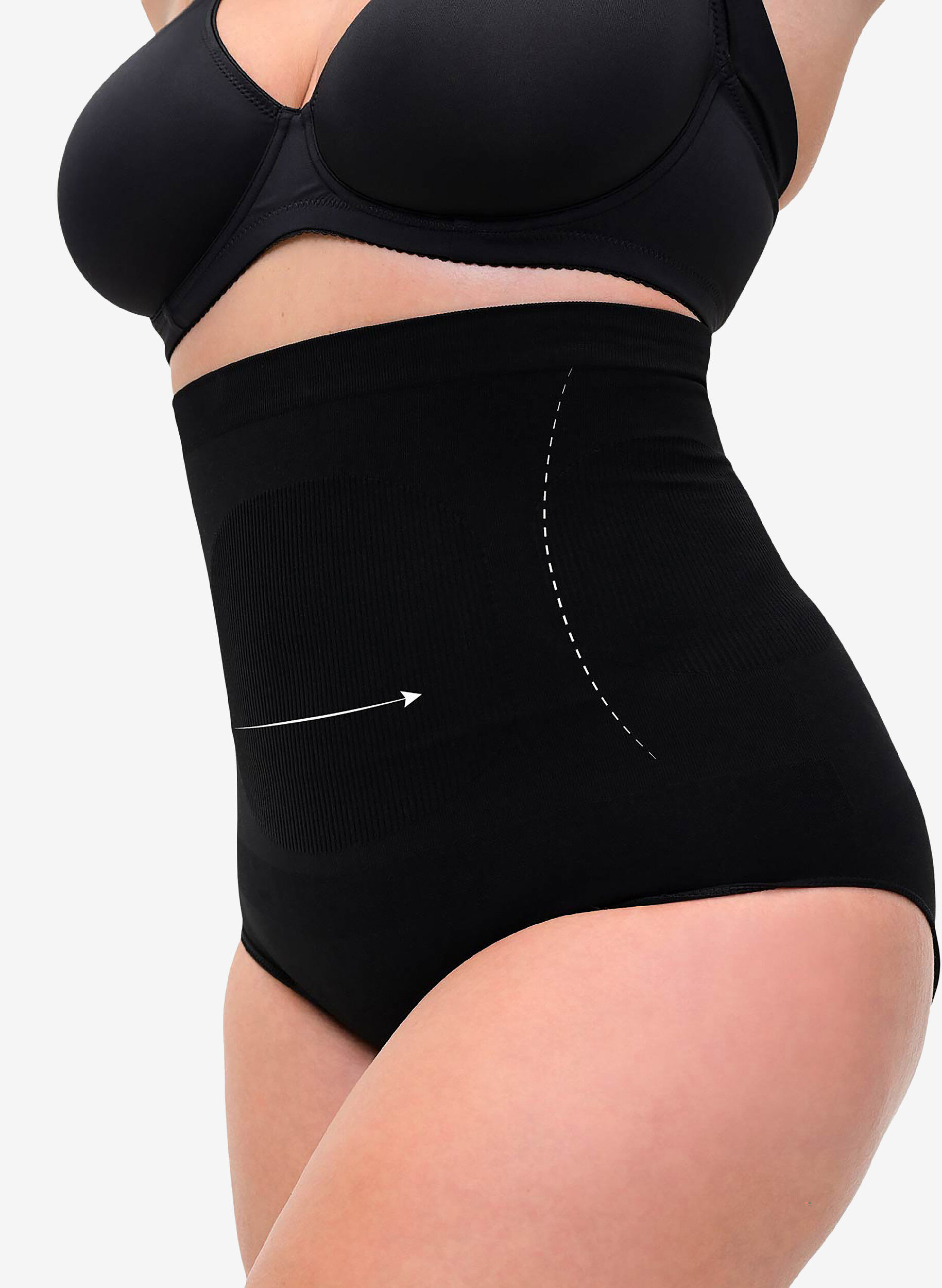 H&oslash;jtaljet shapewear trusse, Sort, Model