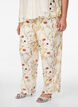 Bukser i viskose med h&oslash;j talje og blomsterprint, Beige, Model image number 2