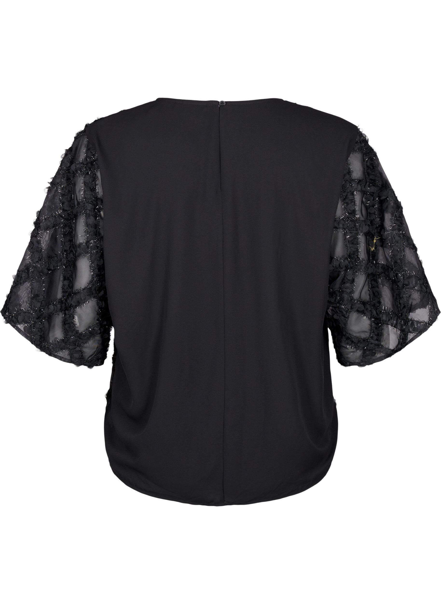 Zizzi Bluse med harlequin m&oslash;nster, Black, Packshot image number 1