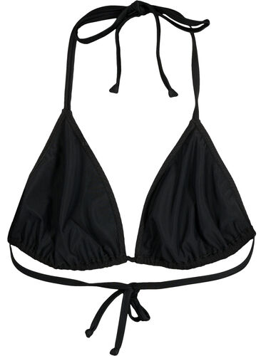 Trekants bikini bh med crepe struktur, Black, Packshot image number 1