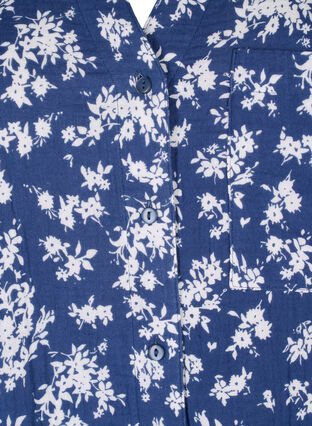 Blomstret natskjorte med 3/4 ærmer , V. Indigo Flower AOP, Packshot image number 2