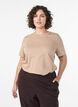 Basis t-shirt i bomuld med rund hals, Beige, Model image number 0