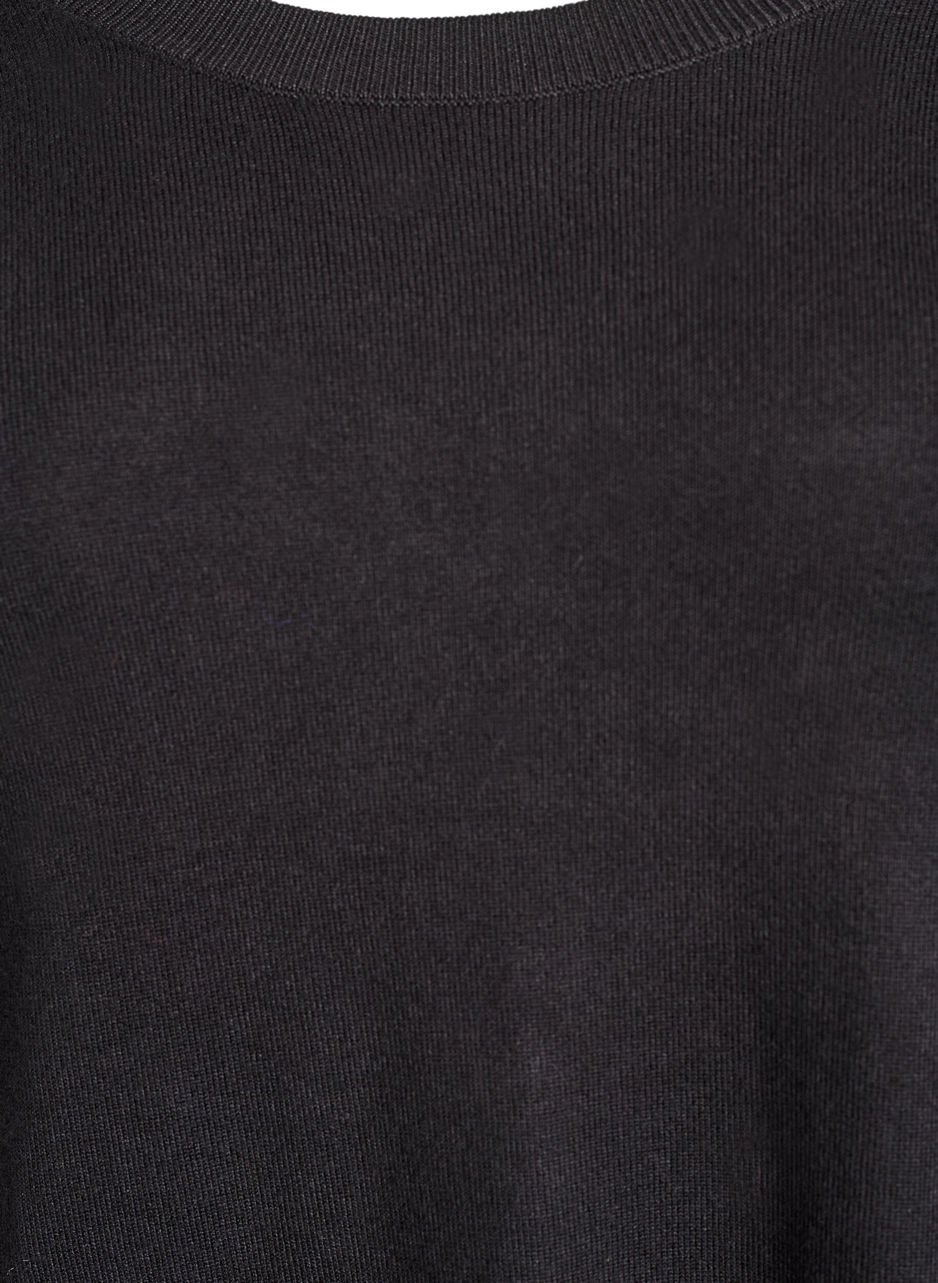 ZizziStrikbluse med knapper i siden, Sort, Packshot image number 2