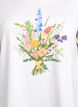 T-shirt i økologisk bomuld med blomstermotiv, B. White w. Flower, Packshot image number 2