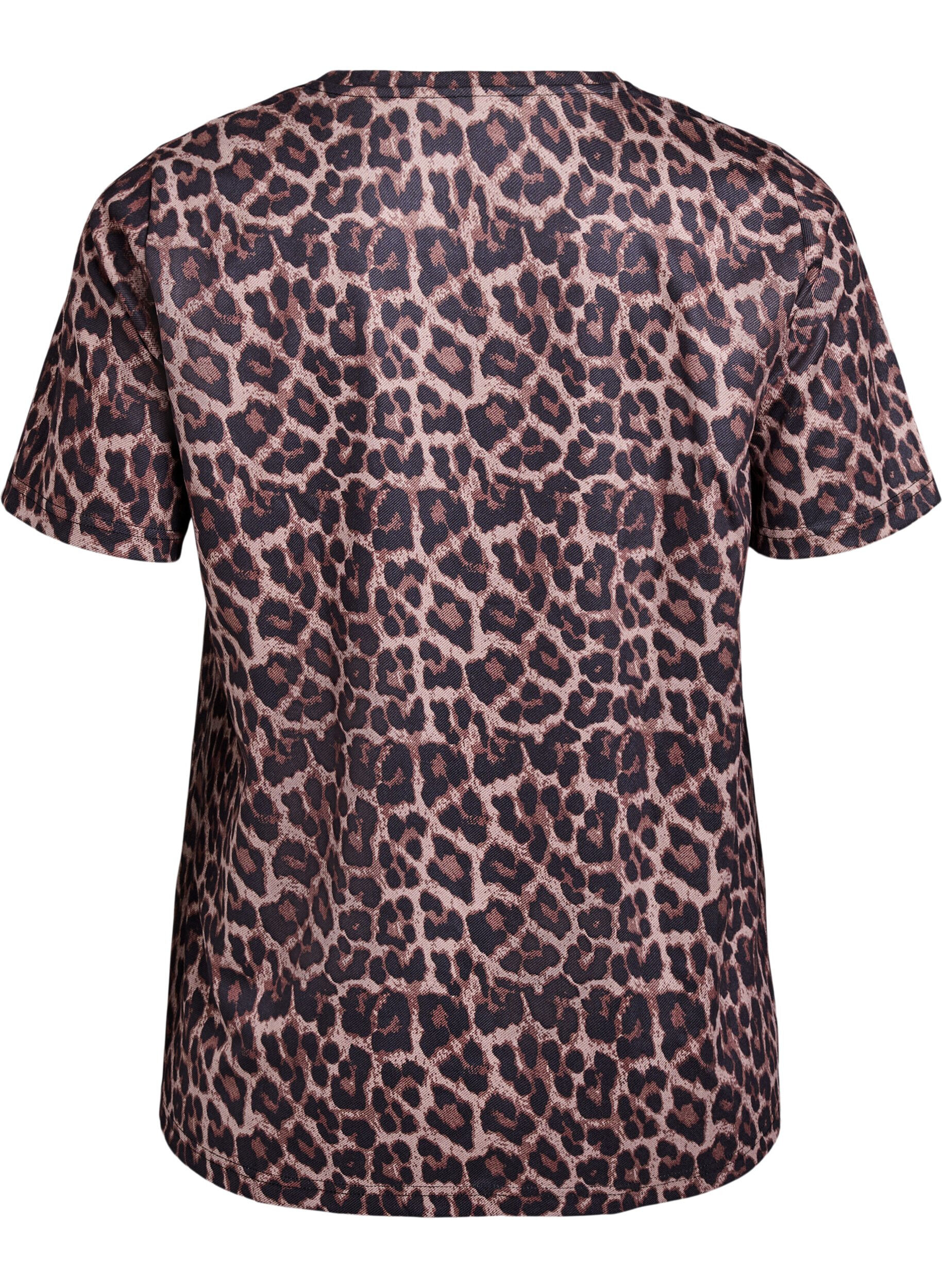 Zizzi FLASH - T-shirt med leopardm&oslash;nster, Brun, Packshot image number 1