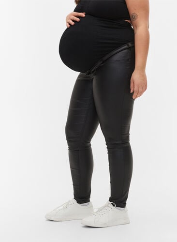 Coatede graviditetsbukser, Black, Model image number 2