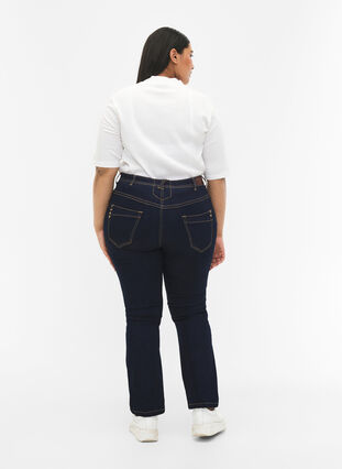 Slim fit Vilma jeans med høj talje, Dk blue rinse, Model image number 2