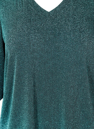 Glimmer bluse med 3/4 ærmer, BLUE , Packshot image number 2