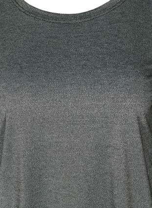 Kortærmet glimmer t-shirt, Black w Silver , Packshot image number 2