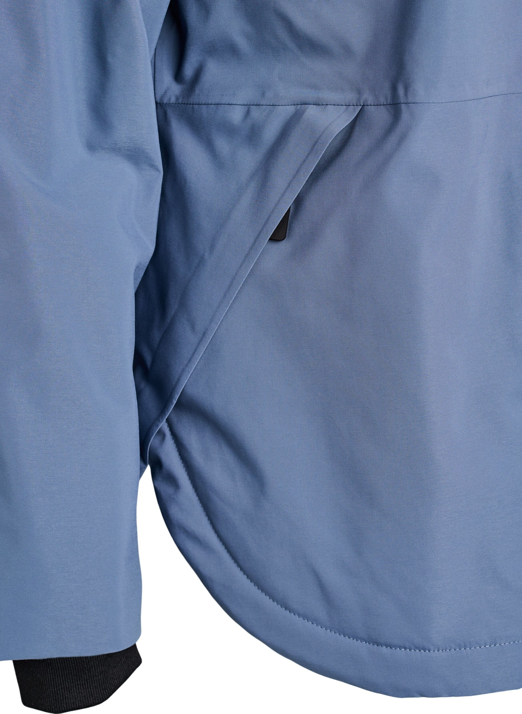 Zizzi Funktionel kort vinterjakke med h&aelig;tte, Bl&aring;, Packshot image number 3