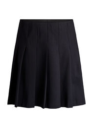 Kort plisseret nederdel med elastisk talje, Sort