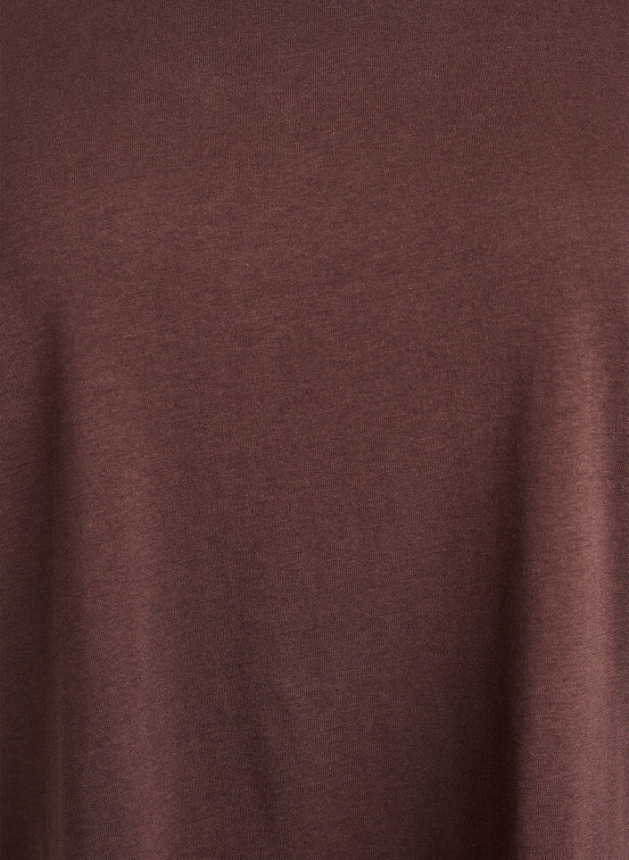 Kort&aelig;rmet t-shirt i bomuldsblanding, Brun, Packshot image number 2