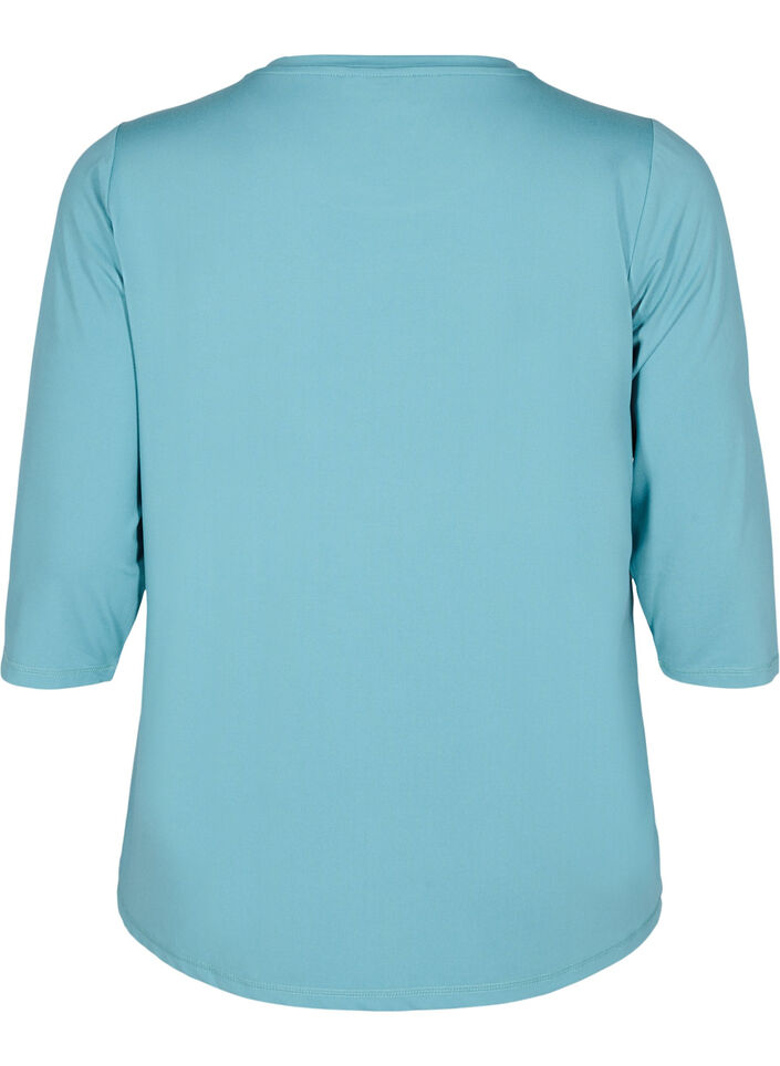 Tr&aelig;ningsbluse med 3/4 &aelig;rmer, Bl&aring;, Packshot image number 1