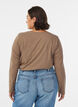 Basis jerseybluse med lange &aelig;rmer, Brun, Model image number 2