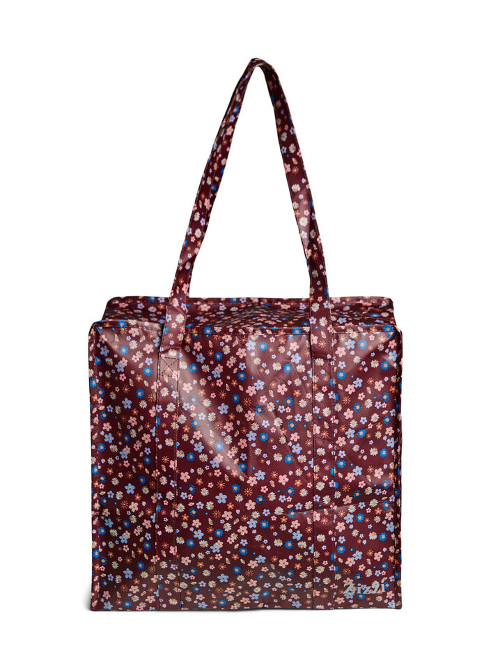 Shoppingbag med lynl&aring;s, Brun, Packshot image number 0