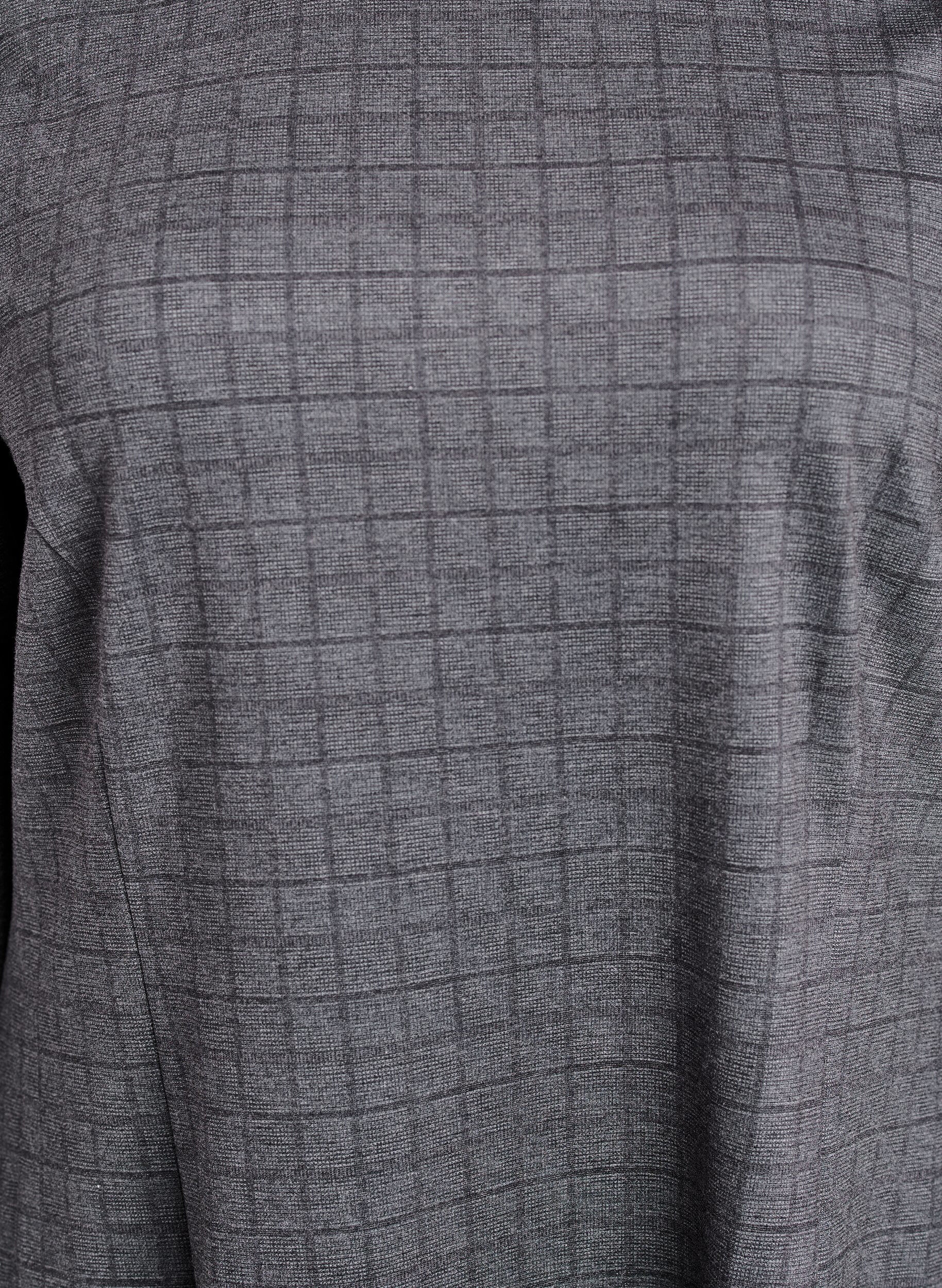 Zizzi Kort kjole med ternet m&oslash;nster og a-form, Gr&aring;, Packshot image number 2