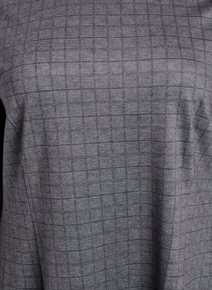 Kort kjole med ternet mønster og a-form, Grå, Packshot image number 2