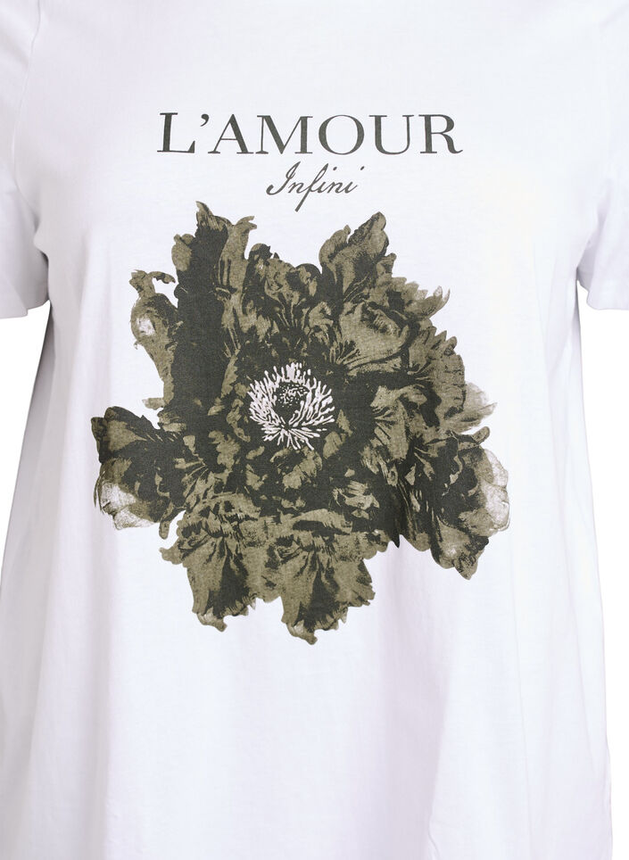 Bomulds t-shirt med frontmotiv, Hvid, Packshot image number 2