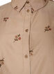 Stribet skjorte med broderede blomster, Brun, Packshot image number 2