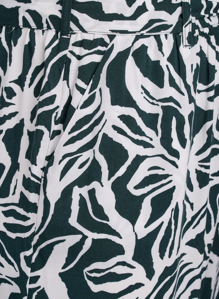 FLASH - Bukser i viskose med høj talje, Grøn, Packshot image number 2