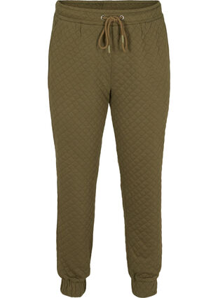 Sweatpants med quiltet mønster, Ivy Green, Packshot image number 0