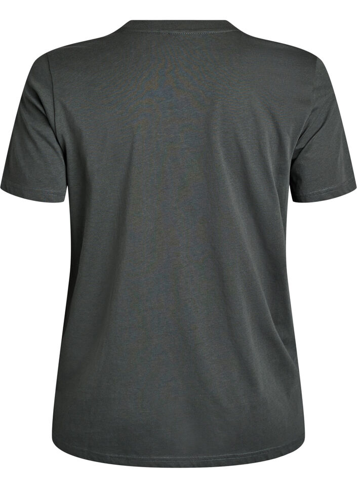 Basis t-shirt i bomuld med rund hals, Gr&oslash;n, Packshot image number 1