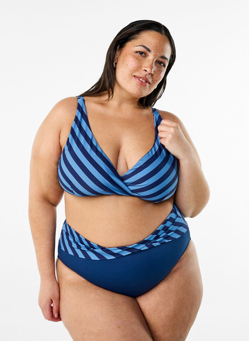 Bikini trusse med wrapdetalje, Bl&aring;, Model image number 0