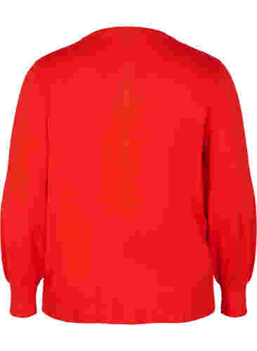 Strikket cardigan med knapper i viskosemix, Fiery Red, Packshot image number 1
