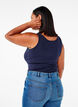 Ensfarvet basis top i bomuld, Bl&aring;, Model image number 2