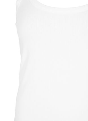Bomulds tanktop i rib, Bright White, Packshot image number 2