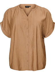 Viskosebluse med knapper og struktur, Brun