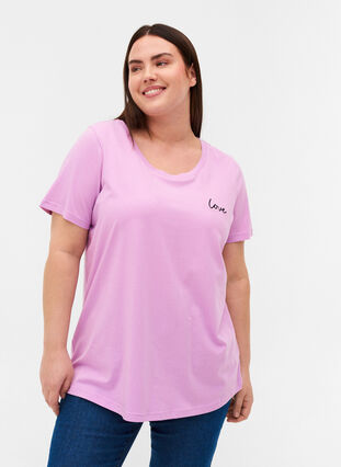 Kortærmet t-shirt med print, Violet Tulle, Model image number 0